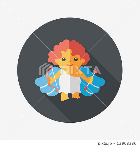 Valentine's Day cupid flat icon with long shadow,eps10 Valentine's Day cupid flat icon with long shadow,eps10 12903336