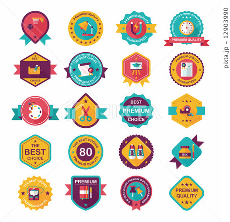 School badge banner design flat background set, eps10 School badge banner design flat background set, eps10 12903990
