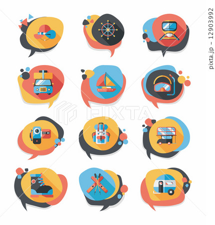 Travel bubble speech banner design flat background set, eps10 Travel bubble speech banner design flat background set, eps10 12903992