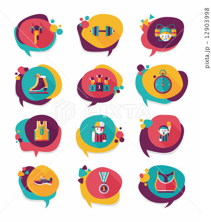 Sport speech bubble flat banner design background set, eps10 Sport speech bubble flat banner design background set, eps10 12903998