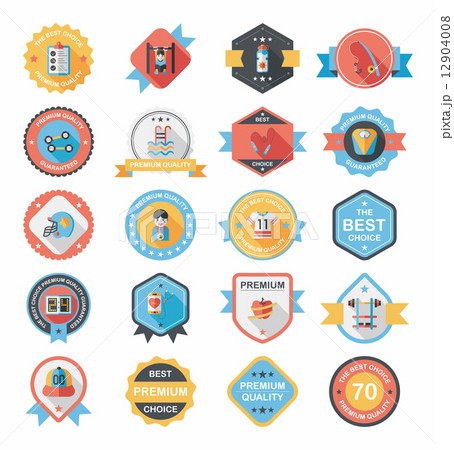 Sport badge flat banner design background set, eps10 12904008