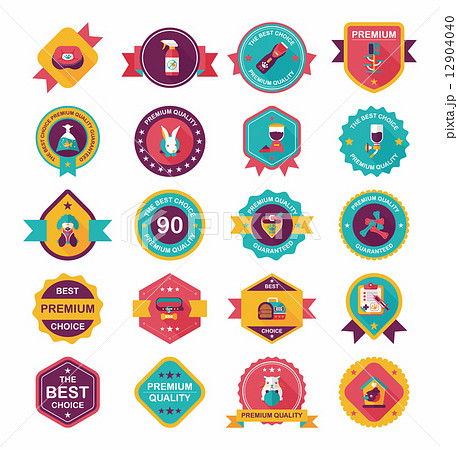 Pet badge flat banner design background set, eps10 Pet badge flat banner design background set, eps10 12904040