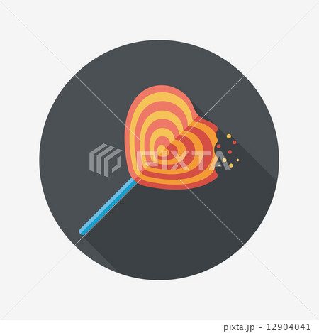Valentine's Day lollipop flat icon with long shadow,eps10 Valentine's Day lollipop flat icon with long shadow,eps10 12904041