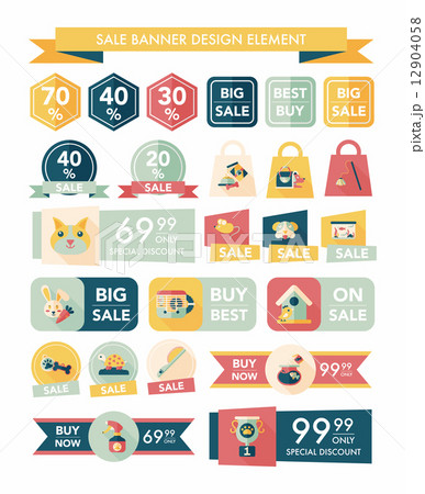 Pet sale banner flat design background set, eps10 Pet sale banner flat design background set, eps10 12904058