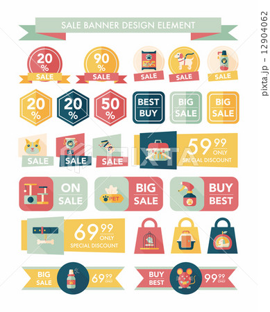 Pet sale banner flat design background set, eps10 Pet sale banner flat design background set, eps10 12904062