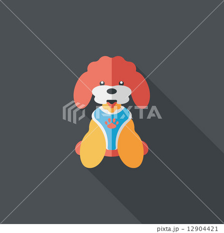 Pet dog flat icon with long shadow,eps10 Pet dog flat icon with long shadow,eps10 12904421