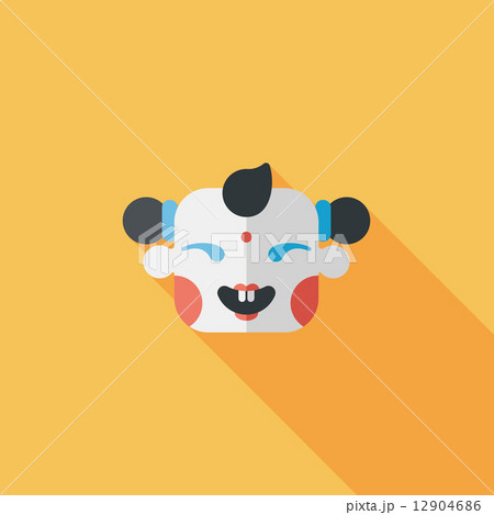 Chinese New Year flat icon with long shadow,eps10, Maitreya doll 12904686