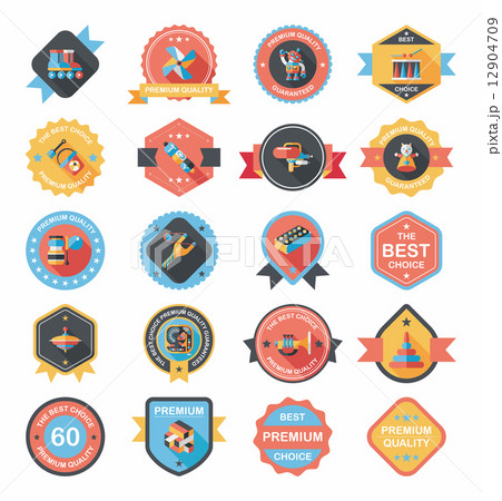 Toy badge banner design flat background set, eps10 Toy badge banner design flat background set, eps10 12904709