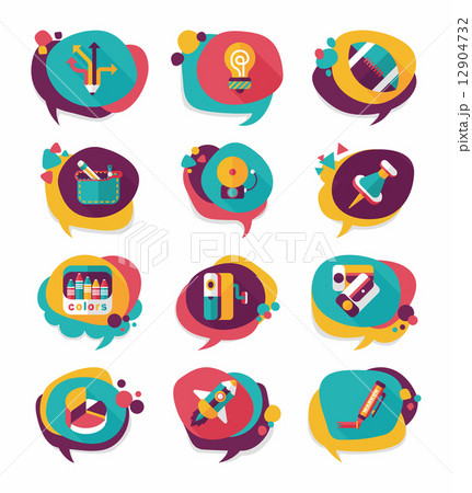 School bubble speech banner design flat background set, eps10 School bubble speech banner design flat background set, eps10 12904732