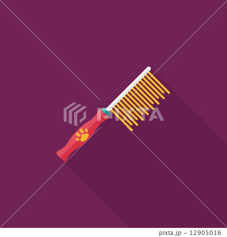 Pet dog brush flat icon with long shadow,eps10 12905016