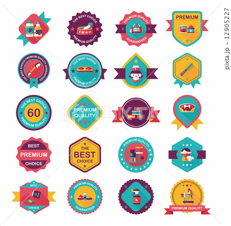 Pet badge flat banner design background set, eps10 Pet badge flat banner design background set, eps10 12905227