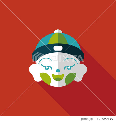 Chinese New Year boy flat icon with long shadow,eps10 12905435
