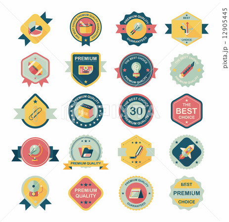 School badge banner design flat background set, eps10 12905445