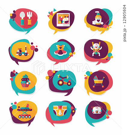 baby bubble speech banner design flat background set, eps10 baby bubble speech banner design flat background set, eps10 12905604