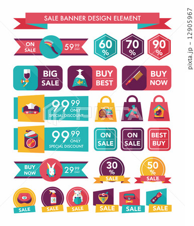 Pet sale banner flat design background set, eps10 Pet sale banner flat design background set, eps10 12905967