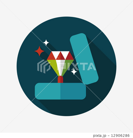Valentine's Day diamond ring flat icon with long shadow,eps10 Valentine's Day diamond ring flat icon with long shadow,eps10 12906286