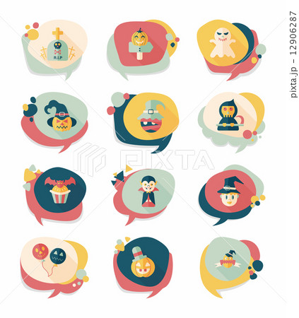 Halloween bubble speech banner design flat background set, eps10 Halloween bubble speech banner design flat background set, eps10 12906287