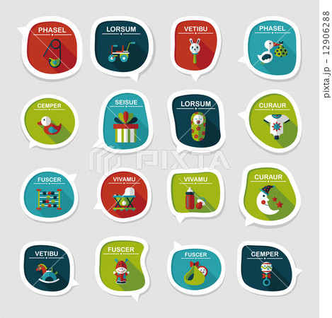 baby bubble speech banner design flat background set, eps10 12906288
