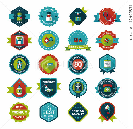 hospital badge banner design flat background set, eps10 hospital badge banner design flat background set, eps10 12906331
