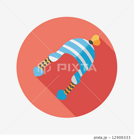 Valentine's Day winter hat flat icon with long shadow,eps10 Valentine's Day winter hat flat icon with long shadow,eps10 12906333