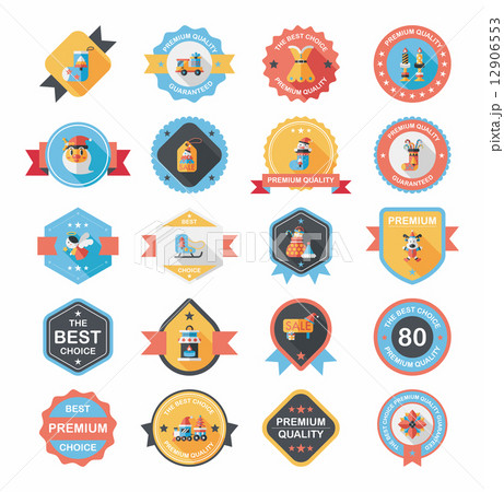 Christmas badge banner design flat background set, eps10 Christmas badge banner design flat background set, eps10 12906553