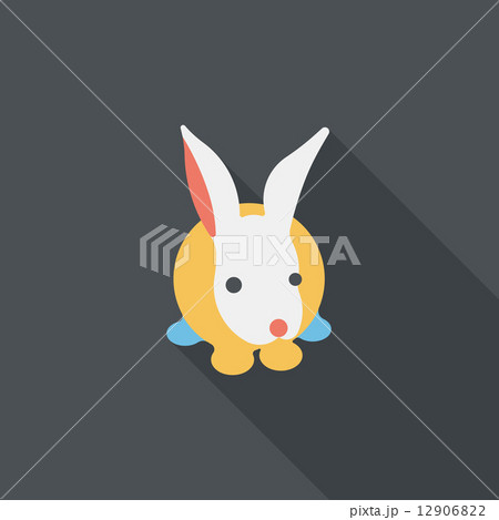 Pet rabbit flat icon with long shadow,eps10 12906822
