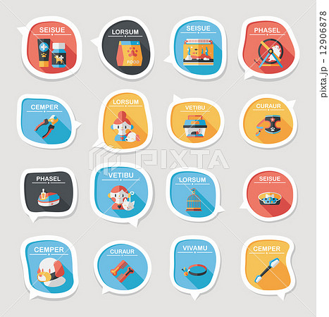 Pet bubble speech flat banner design background set, eps10 12906878