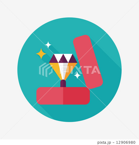 Valentine's Day diamond ring flat icon with long shadow,eps10 Valentine's Day diamond ring flat icon with long shadow,eps10 12906980