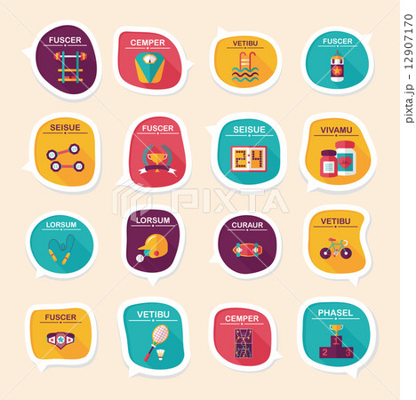 Sport speech bubble flat banner design background set, eps10 12907170