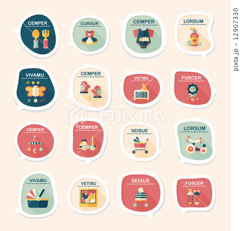 baby bubble speech banner design flat background set, eps10 baby bubble speech banner design flat background set, eps10 12907330