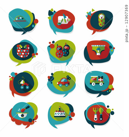 baby bubble speech banner design flat background set, eps10 baby bubble speech banner design flat background set, eps10 12907369