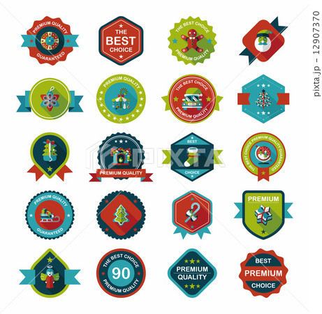 Christmas badge banner design flat background set, eps10 Christmas badge banner design flat background set, eps10 12907370