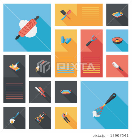 Kitchenware flat app ui background,eps10 Kitchenware flat app ui background,eps10 12907541