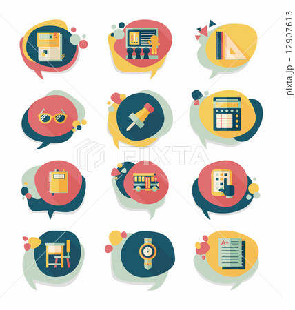 School bubble speech banner design flat background set, eps10 School bubble speech banner design flat background set, eps10 12907613