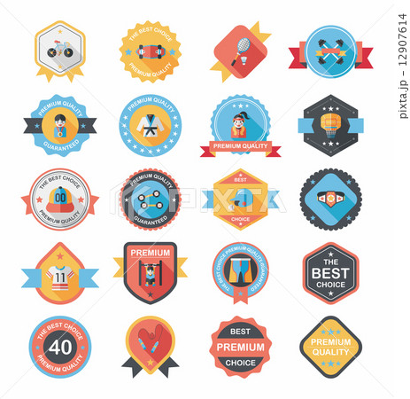 Sport badge flat banner design background set, eps10 Sport badge flat banner design background set, eps10 12907614