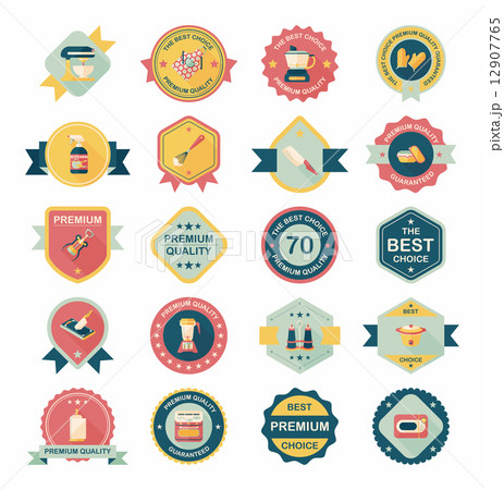 Kitchenware badge flat banner design background set, eps10 Kitchenware badge flat banner design background set, eps10 12907765