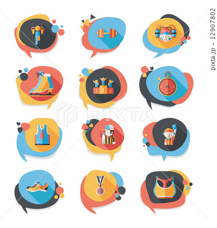 Sport speech bubble flat banner design background set, eps10 Sport speech bubble flat banner design background set, eps10 12907802