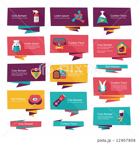 Pet flat banner design background set, eps10 Pet flat banner design background set, eps10 12907808