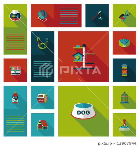 Pet ui flat design background set, eps10 12907944