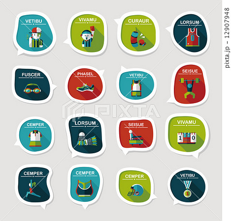 Sport speech bubble flat banner design background set, eps10 12907948