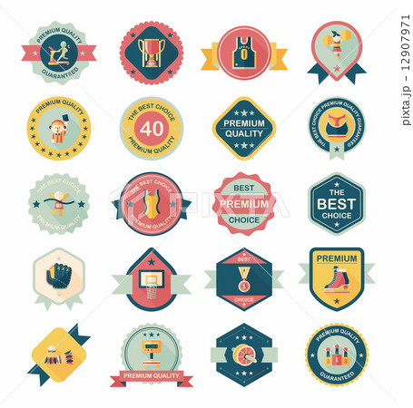 Sport badge flat banner design background set, eps10 12907971
