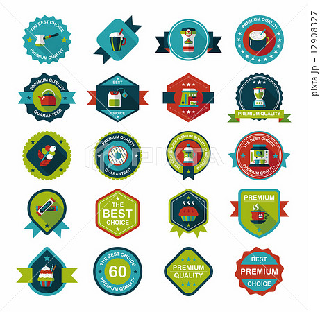 coffee badge design flat background set, eps10 coffee badge design flat background set, eps10 12908327