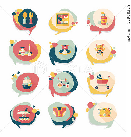 baby bubble speech banner design flat background set, eps10 baby bubble speech banner design flat background set, eps10 12908328