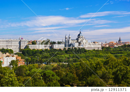 Royal Palace and the Almudena Cathedral - Madrid Spain Royal Palace and the Almudena Cathedral - Madrid Spain 12911371