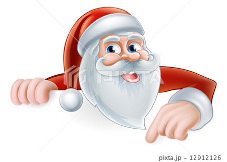 Cartoon Santa Pointing 12912126