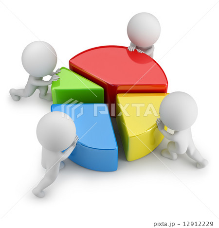3d small people - teamwork statistics 12912229