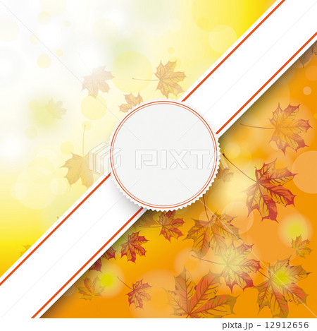 Autumn Foliage Fall Bevel Banner Emblem Autumn Foliage Fall Bevel Banner Emblem 12912656