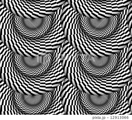 Vortex Black and White Vector Seamless Pattern 12913066