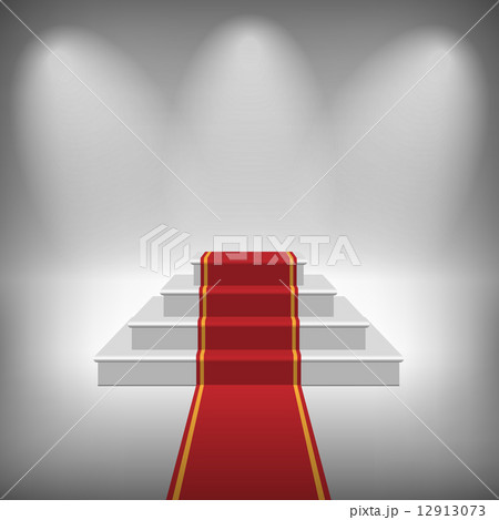 Staircase with Red Carpet, Vector Illustration. Staircase with Red Carpet, Vector Illustration. 12913073