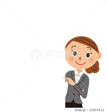 女性会社員とメッセージボード 12914311